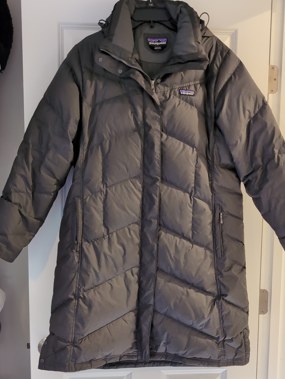Patagonia Women's Down With It Parka in Forge Grey XXL